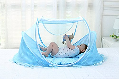 AUMEY Baby Travel Bed Little Pop up Bed Baby Bed Portable Folding Baby Crib Mosquito Net Portable Baby Cots