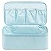 JJ POWER Travel Underwear Organizer Bag, Lightweight Double Layer Large Capacity Cosmetic Bag- Multiple Compartments and Pockets (Blue)