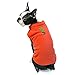 Gooby Fleece Vest Dog Sweater - Pumpkin, Small - Warm Pullover Fleece Dog Jacket with O-Ring Leash for Small to Medium Dogs