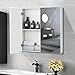 Tangkula Mirrored Medicine Cabinet, Bathroom Wall Hanging Cabinet with Double Mirrored Doors & Adjustable Shelf, Wall-Mounted Bathroom Storage Organizer, White, 24.5 x 4.5 x 25.5 Inches