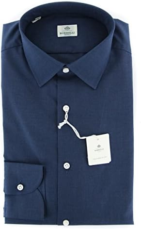 New Luigi Borrelli Navy Blue Solid Extra Slim Shirt