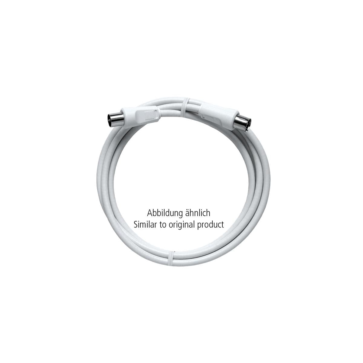 Axing BAK 200-80 coaxial connector cable high shielded Class A (straight IEC plug male to straight IEC plug female) 2 m white