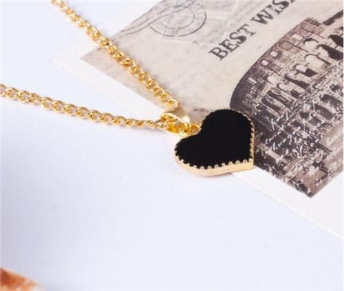 Gold Plated Heart Pendant Bib statement Chain Necklace Fashion Women Jewelry Gold.