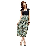 Venxic Summer Dresses for Women Casual Boho Floral Blue US 4