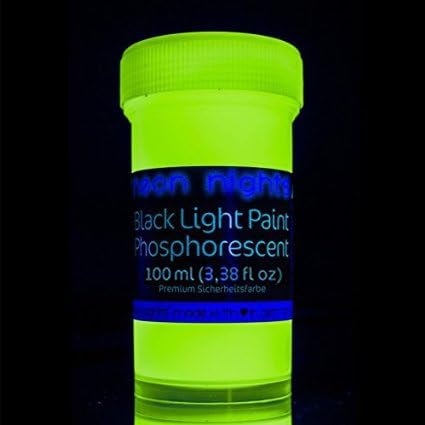 neon nights Glow in The Dark Paint 3.38 fl oz Yellow-Green/Sky-Blue Phosphorescent Self-Luminous Neon Afterglow Color Luminescent (Yellow-Green)