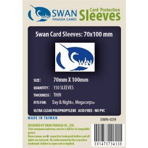 Swan Card Sleeves (70x100mm) - 150 Pack, Thin Sleeves - Day Night, Megacorps