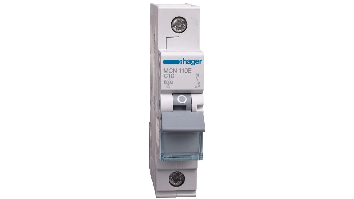 Circuit Breaker 1P C 10A 6kA AC MCN110E hager polo 3250614313646
