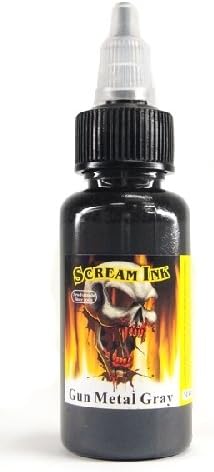 Scream Tattoo Ink -Gun Metal Gray- 1-oz Bottles -Tattoo Supplies-