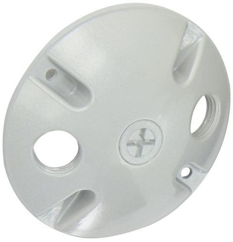 RAB Lighting C103 Die Cast Aluminum Weatherproof Round Cover with 3 Holes, 4-1/2