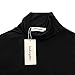 Leadingstar Women Knitting Turtleneck Long Sleeve Loose Lace Spliced Cotton Casual Dress, Black, Medium