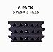 6 pack - Acoustic Foam Sound Absorption Pyramid Studio Treatment Wall Panels, 2