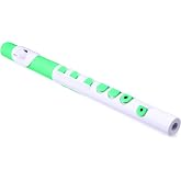 Nuvo Toot Plastic Flute for Beginners, White/Green | Firstnote and standard lip plates, Silicone keys to help small fingers, concert C tuning, fingering chart, carry case