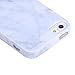 Landfox 5s Case,iPhone 5s Case, Marble Texture Print Cover Case Skin for iPhone 5s (White)