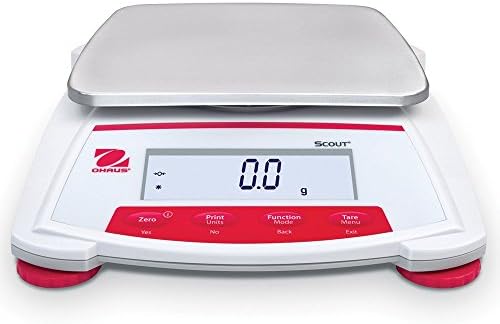 OHAUS Scout Portable Electronic Balance, SKX6201, 6,200 g, Readability 0.1 g