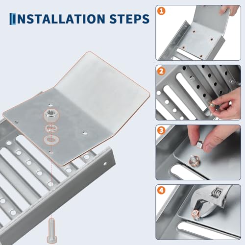 Garvee 6 ft Folding Loading Ramps (2-Pack) - 1000 Lb Capacity Heavy Duty Steel Tri-Fold Ramps for ATV, Dirt Bike, Motorcycle, Pickup Trucks, E-Bikes, 9 in Wide Anti-Slip Surface, Silver