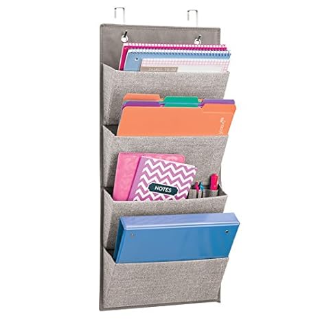 mDesign Organizador de oficina con dibujo zigzag - Gran organizador