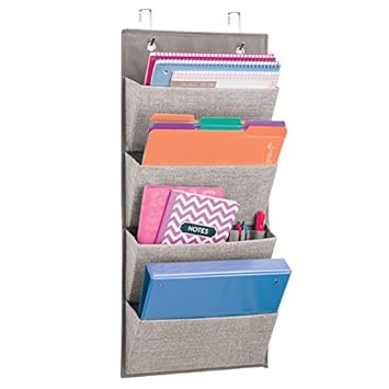 MetroDecor mDesign Hängeorganizer in Jute-Muster – großer Schrank-Organizer aus atmungsaktivem Polypropylen – Stofftaschen zu