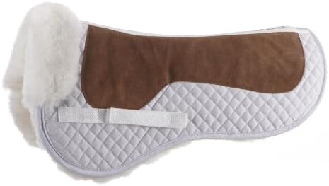 ECP Sheepskin Classic Suede Top Half Saddle Pad - Medium - White
