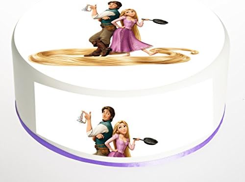Tangled 8.5" Inch Round Circular Edible Cake Topper Decoration - Printed on Premium Quality Icing Sheets - With FREE Banner! Suitable for up a 9 inch cake