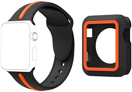 YASPARK Compatible Apple Watch Band 38mm/42mm, 40mm/44mm,Soft Silicone Strap Adjustable Replacement iWatch Bands Apple Watch Sport,Series 4, Series 3, Series 2, Series 1 (Large Size)