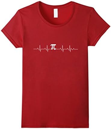 Women's Pi In My Heartbeat Tshirt - Gift for Math Teacher, Scientist Medium Cranberry