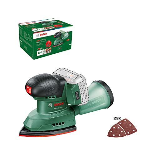 Bosch Akku-Multischleifer EasySander 18V-8 (Ohne Akku; 18 Volt System; für die DIY-Holzbearbeitung; 3x Schleifblätter; 20x Schleifpapier; im Karton) –
