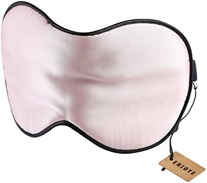 Silk Sleep Mask, Blindfold, Super-Smooth Soft Eye mask, for A Full Night’s Sleep, for Kids and Adult, Best for Travel Sleeping by ENJOYE (Pink)