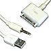 GEARFLAG Compatible with iPhone iPod Aux in Cable 30 pins Connector USB 3.5mm Audio Jack for car Stereo 5ft Long Replacement for 4S 3GS iPod Touch 2-in-1