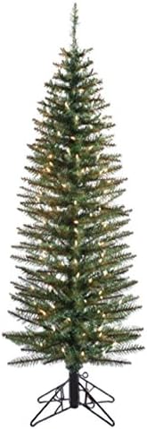 Allstate Pre-Lit Ozark Pine Pencil Artificial Christmas Tree with Clear Lights, 5'