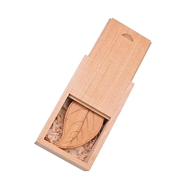 USB Stick 32GB Holz Blatt USB 2.0 Flash Laufwerk mit Walnuss-Box Speicherstick Pendrive Datenablage Memory Stick 32 GB… – Bild 7