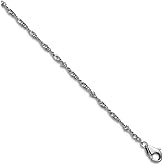 JewelryWeb Platinum Polished 1.50mm Singapore Chain Necklace 18 Inch Chain Necklace for Women and Men