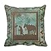 Emvency Set of 4 Throw Pillow Covers Vintage Western Cowboy Wild Modern West Riding Bull Wooden Decorative Pillow Cases Home Decor Square 18x18 Inches Pillowcases