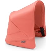 Bugaboo Donkey 5 Extendable Sun Canopy with UPF Sun Protection and Peekaboo Mesh Panel, Compatible with All Donkey Models - Sunrise Red