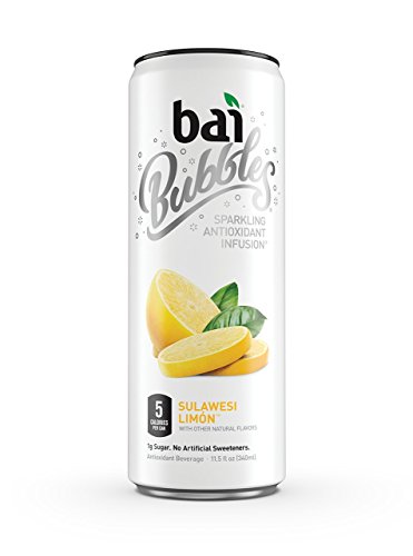 Bai Bubbles Sulawesi Limon, Sparkling Antioxidant Infused Beverage, 11.5 Ounce (Pack of 12) (Packaging May Vary)