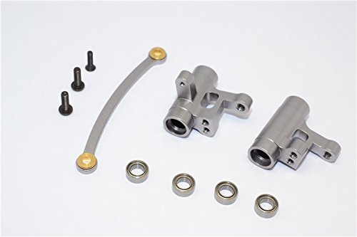 GPMFor Team Losi Mini 8ight Upgrade Parts Aluminum Steering Assembly With Bearings - 3Pcs Set Gray Silver