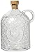 Circleware 06787 Rooster Glass Jug with Handle and Cork,Glassware for Water, Juice, Beer, Wine, Liquor, Beverage Drinks, Huge 2 Liter, Clear