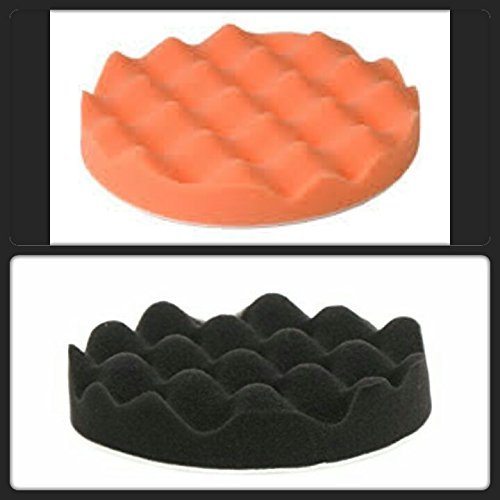 KROST Foam Waffle Foam Pads for Compounding, Waxing, Ultra-Finishing and Polishing (Orange and Black)