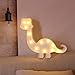Obrecis Light Up Dinosaur Marquee Sign, Night Lights with Remote Control Timer Dimmable Dinosaur Decor for Children Gift Bedroom Baby Nursery Lamp (RC White Dinosaur)
