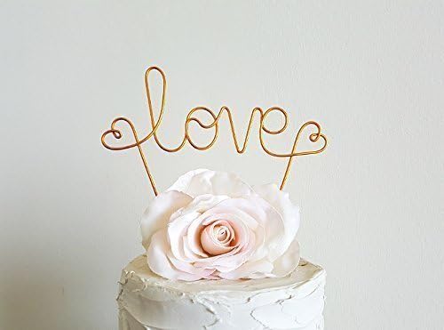 LOVE Wedding Cake Topper in GOLD, Elevated Banner Cake Decoration, Party Cake Ornament, Special Occasions Decor, Food Safe