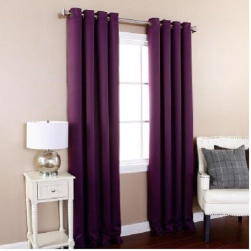 4 Purple Panel Microfiber Blackout Heavy Grommet Window Curtain Lined Drape