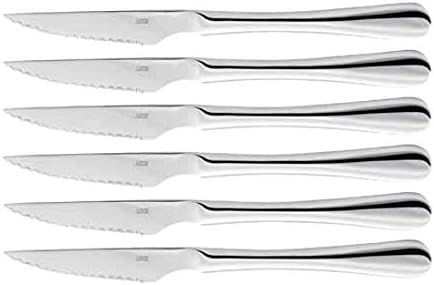 Judge Windsor 6 Piece 18/0 Stainless Steel Steak Knife Set for 6 People in Gift Box, Silver, 25 cm (Length)