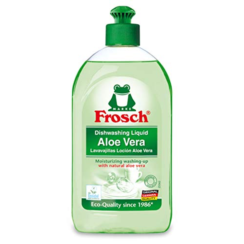 Frosch Natural Liquid Dish Soap, Vegan Hand Dishwashing Detergent, Aloe Vera, 16.9 oz, Pack of 2