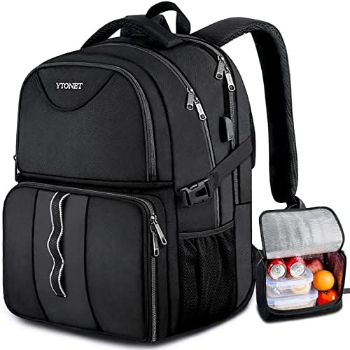 Lunch Backpack, Detachable Lunch Box Backpack Insulated Cooler Backpack with USB Port, 15.6 Inch