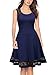 Miusol Women's 1950'S Floral Lace Contrast Halter Party Mini Dress