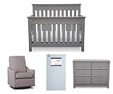 delta children chalet 4 piece mix match nursery furniture set convertible crib dresser glider crib mattress grey