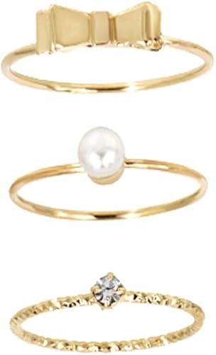 Amazon リボンパールストーンピンキーファランジリング Ring ルピス リング 通販