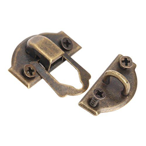 Dophee 10pcs Antique Brass Decorative Hasp Jewelry Wooden Box Hasp Latch Lock With Screws