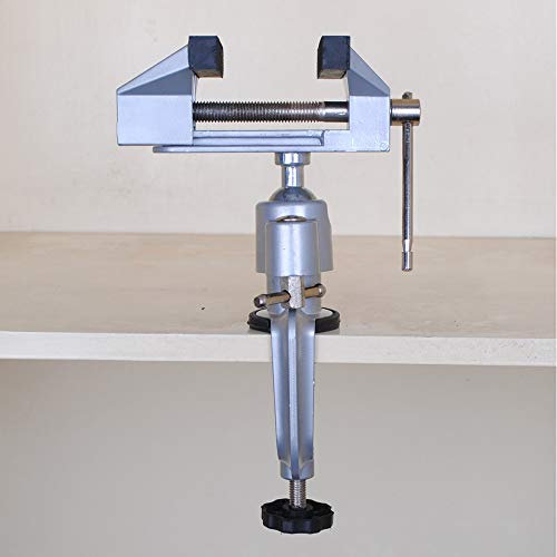 JUGREAT 2in1 Table Vise Bench Vice 360 Degree Aluminum Alloy Swivel Rotating Clamp for Electric Drill Stent Grinder Tools Holder