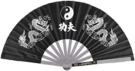 OKBY Chinese Fan - Stainless Steel Tai Chi Martial Arts Kung Fu Dance Practice Training Performance Fan