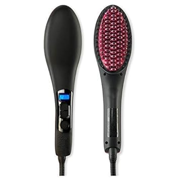 GSR Impex Simply 2 in 1 Straight Ceramic Women's Hair Straightener Brush (Pink; Standard Size)